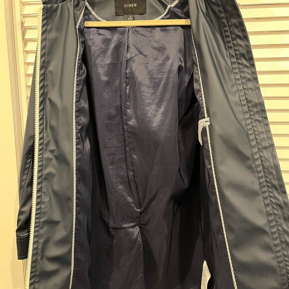 J.Crew women's blue rain coat size S - Picture 4 of 7